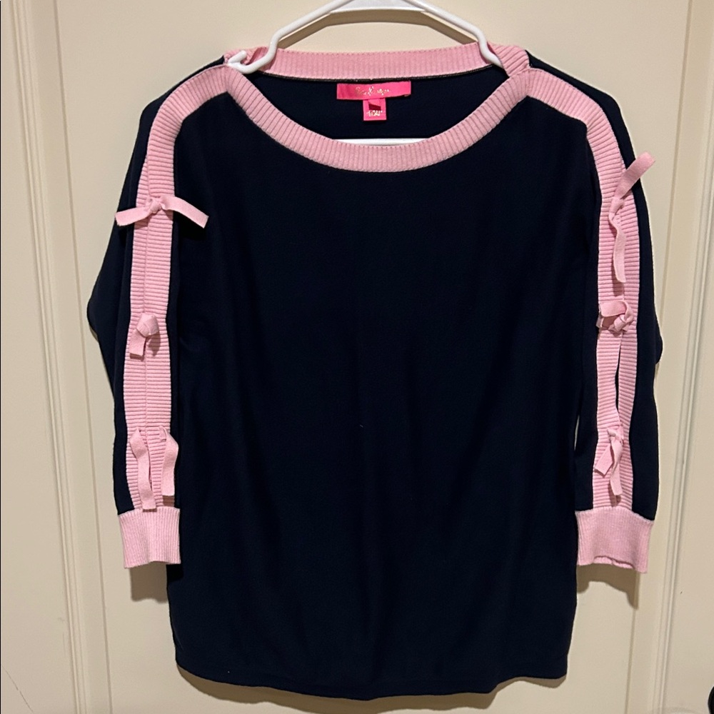 Lilly Pulitzer Navy and Pink Top